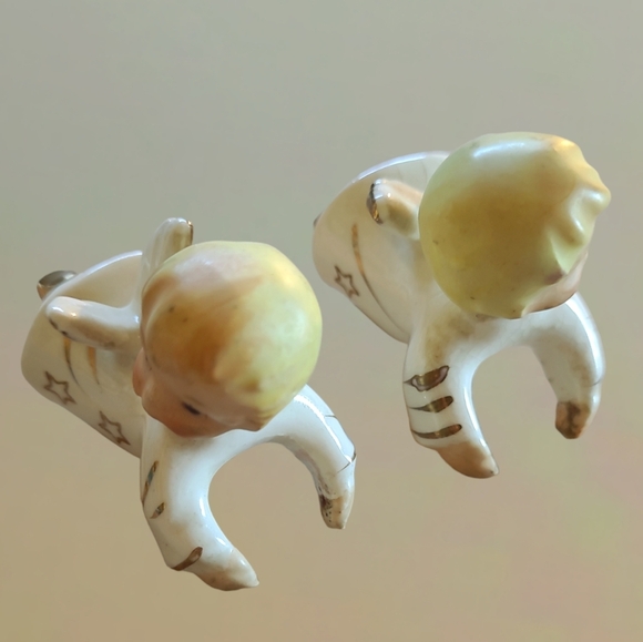 BEAUTIFUL VINTAGE PORCELAIN ANGLE NAPKIN HOLDER & CANDLE HUGGERS ~ COLLECTABLES - Picture 8 of 11